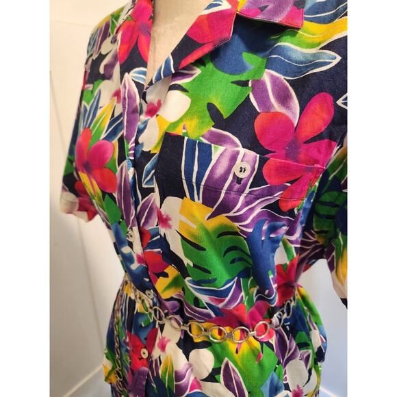 1980's Vintage HAWAIIAN Print Womens Floral Maxi Skirt w/Top 2 Piece Outfit - Picture 7 of 12